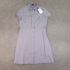 Theory Lavender Melange Eco Sharkskin Dress Womens Size‎ 10 Short Sleeve Linen